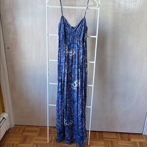 5/48 SAKS FIFTH AVENUE Strappy Maxi Boho Vacation Paisley Print Dress M